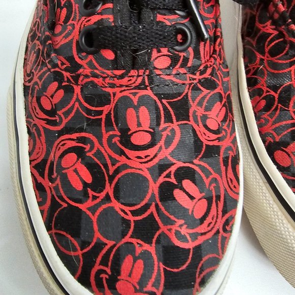 vans x disney mickey mouse shoes black red checkerboard Women 8.5 Men 7 - Picture 2 of 14